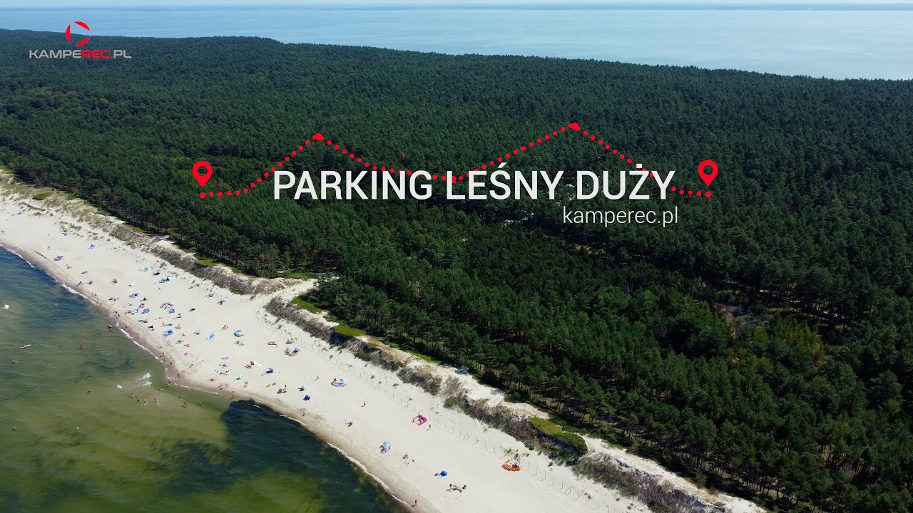 Parking Leśny Duży na Mierzei Wiślanej z drona - kamperec.pl