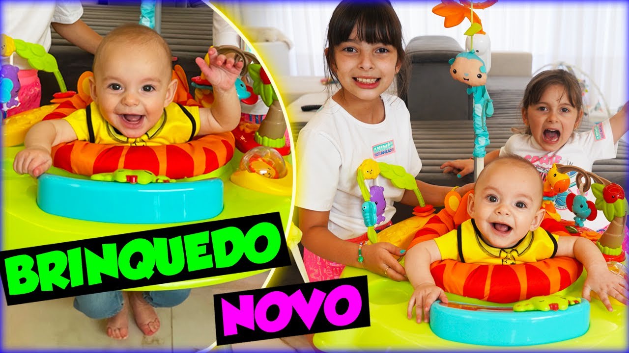 Bebê Gabriel testando brinquedo novo - pula pula | Jéssica Godar e Laurinha e Helena e Gabriel