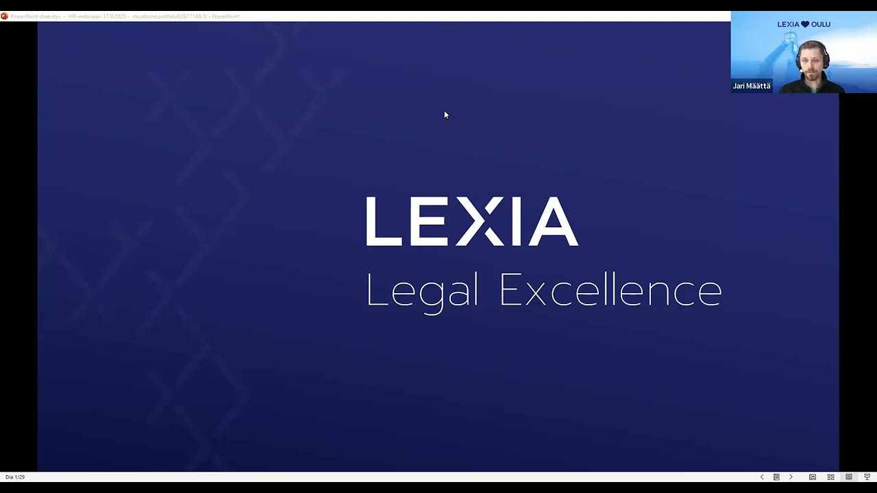 Lexia HR-Webinaari: Työoikeuden ajankohtaisaamu 17.9.2025