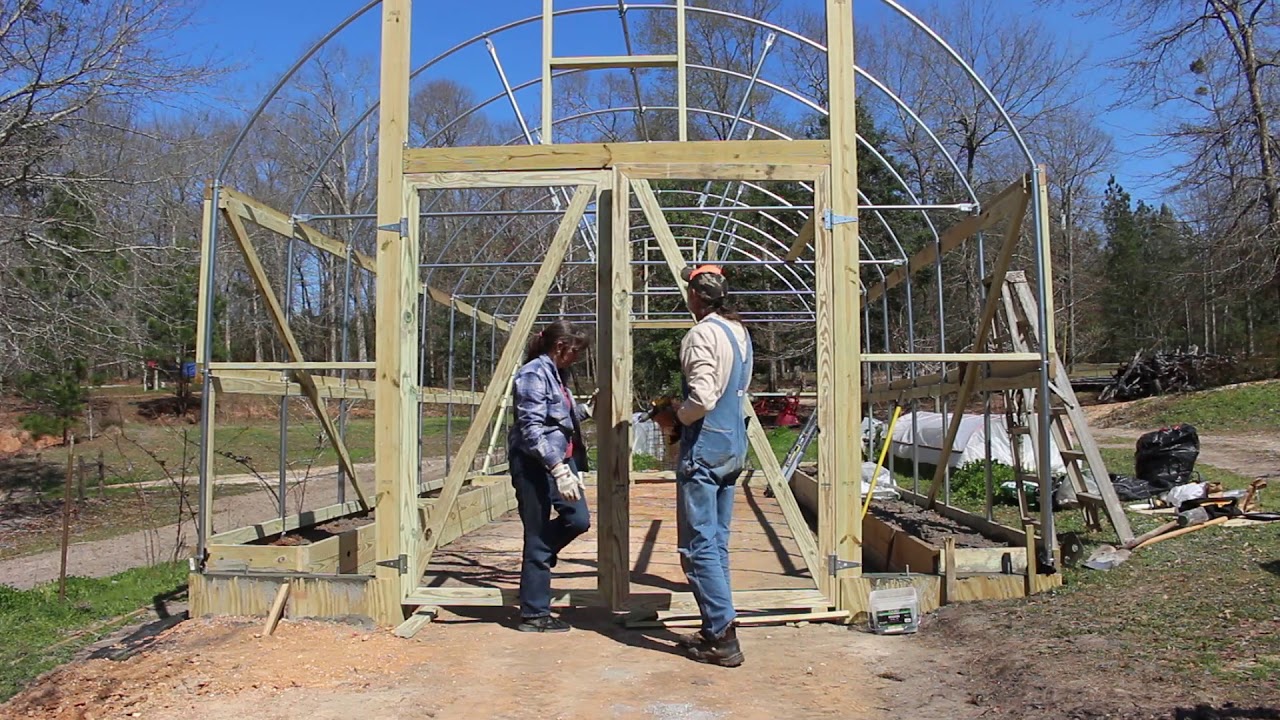 How to Build a High Tunnel/Greenhouse | Endwall Construction | part 8