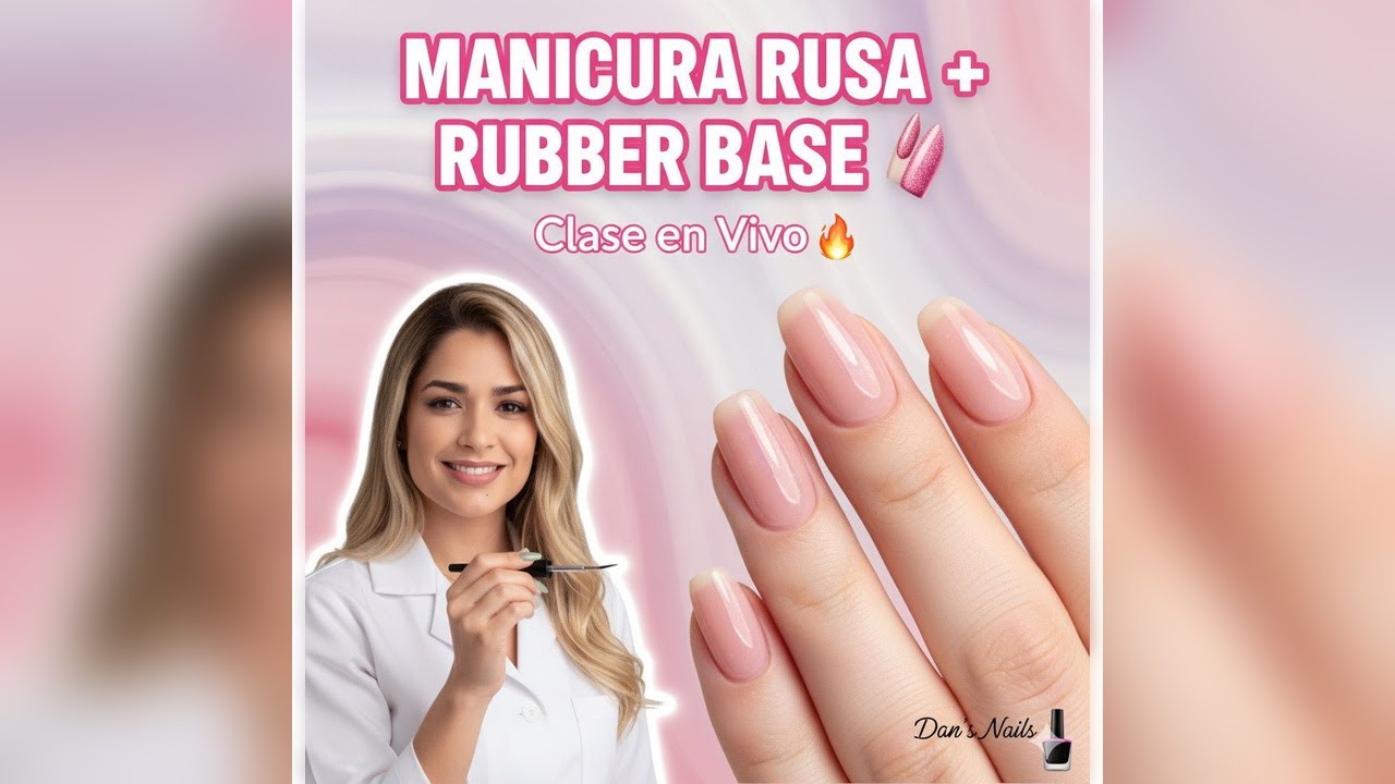 Rubber Base con Manicura Rusa 💅 Tutorial Completo EN VIVO de Como Aplicarlo