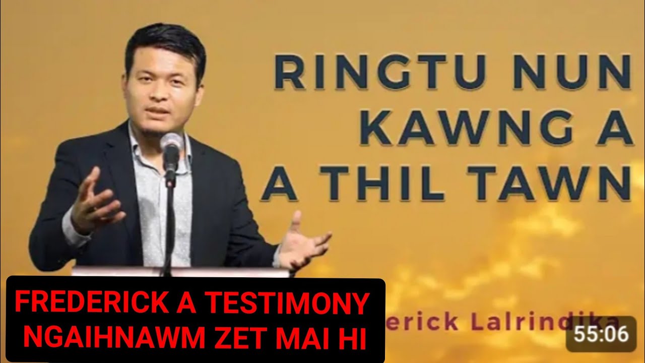 Speaker Frederick Lalrindika'n a testimony asawi😲Avan ngaihsanawm tak em!🙏🙏
