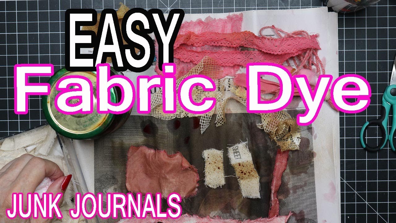 EASY FABRIC DYE for Junk Journals | Japanese Gift Junk Journal | Dying Fabric & Lace Trim Tutorial