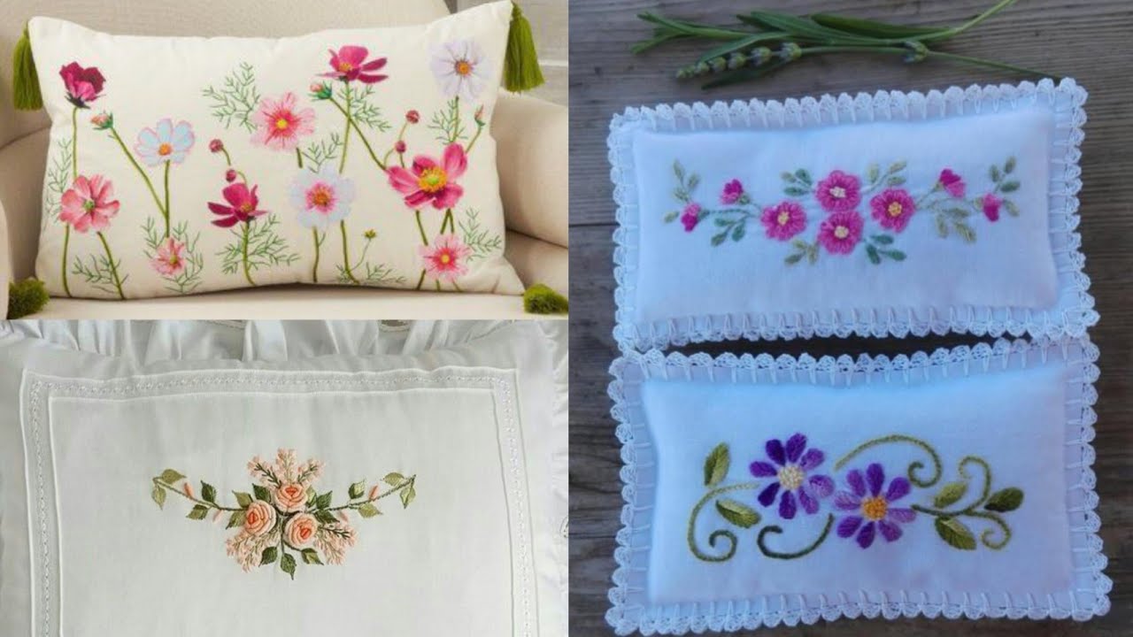 ||Hand Embroidery||Most Beautiful Pillow covers Hand Embroidery designs||Cushion Embroidery designs|