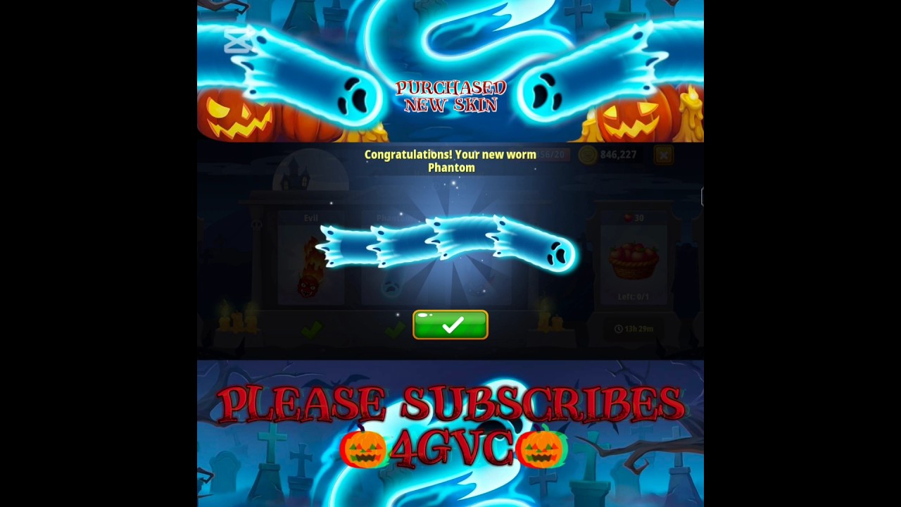 🎃Worms Zone.io Halloween Day 2024 🎃 Purchased New Skin, Phantom 🎃_W$839