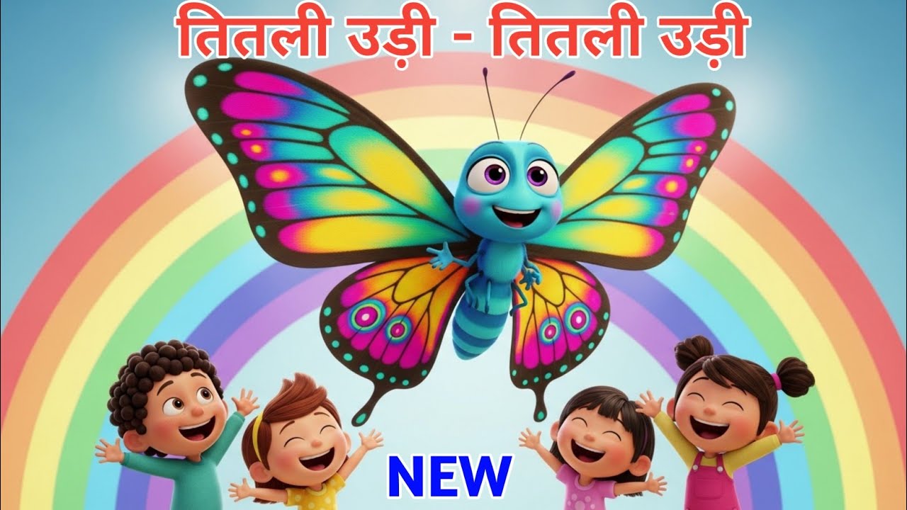तितली उड़ी 🦋 | Titali Uddi Nursery Rhyme | Hindi Rhymes for Kids  #riya_rhyme