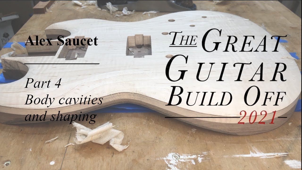 Shaping a guitar body and routing cavities (Great Guitar Build Off 2021 - Part 4)