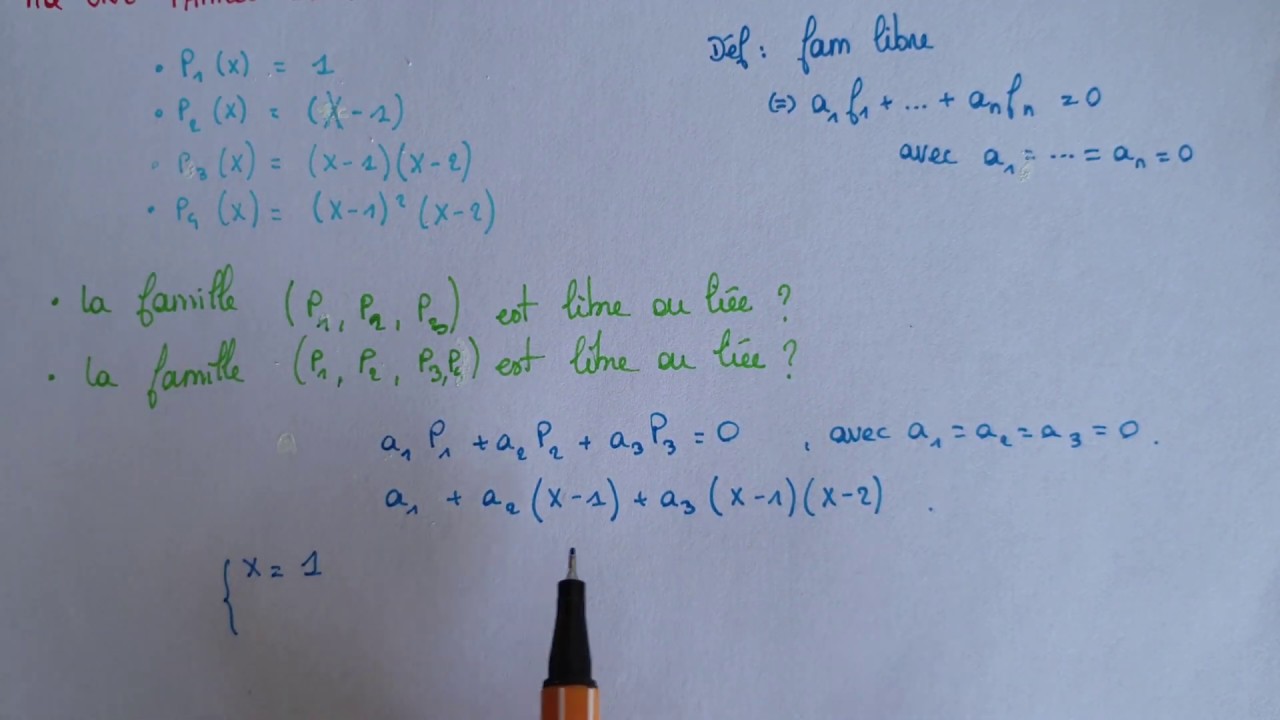 Famille de POLYNÔMES LIBRE / LIÉE - Méthode & Exemples - Algèbre maths Prépa Licence