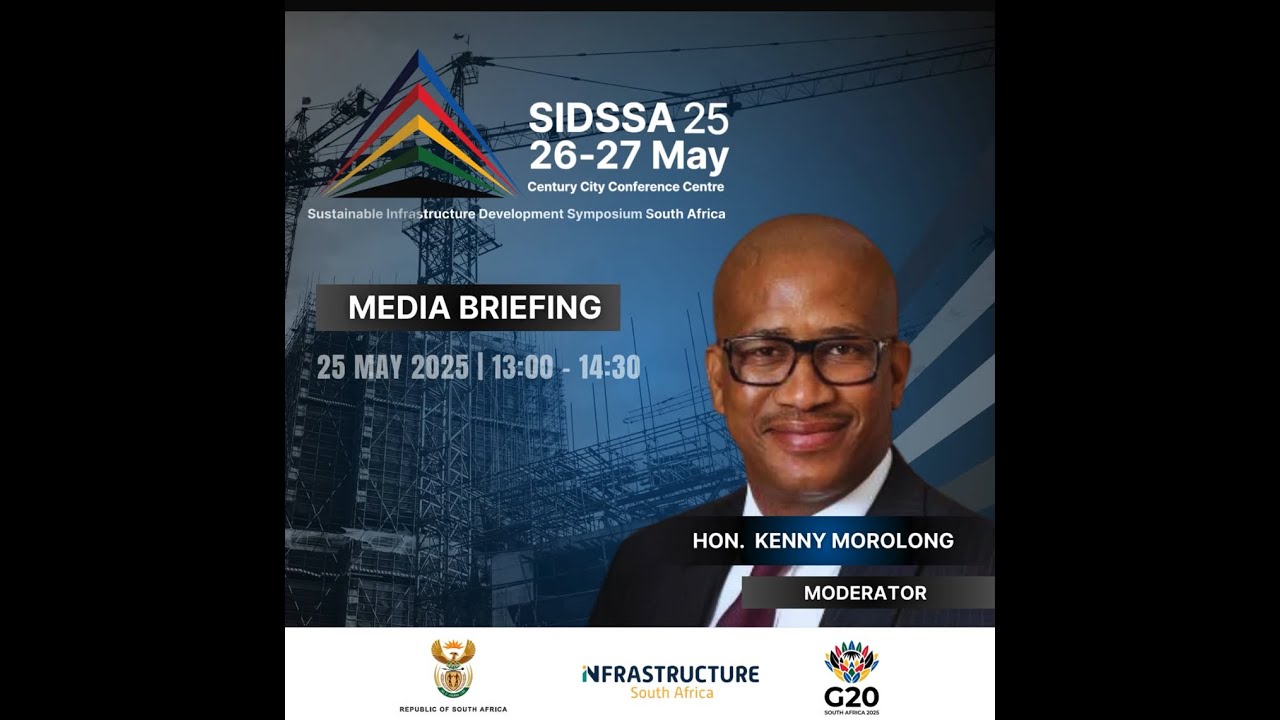 Deputy Minister Kenny Morolong moderates the media briefing ahead of SIDSSA 2025