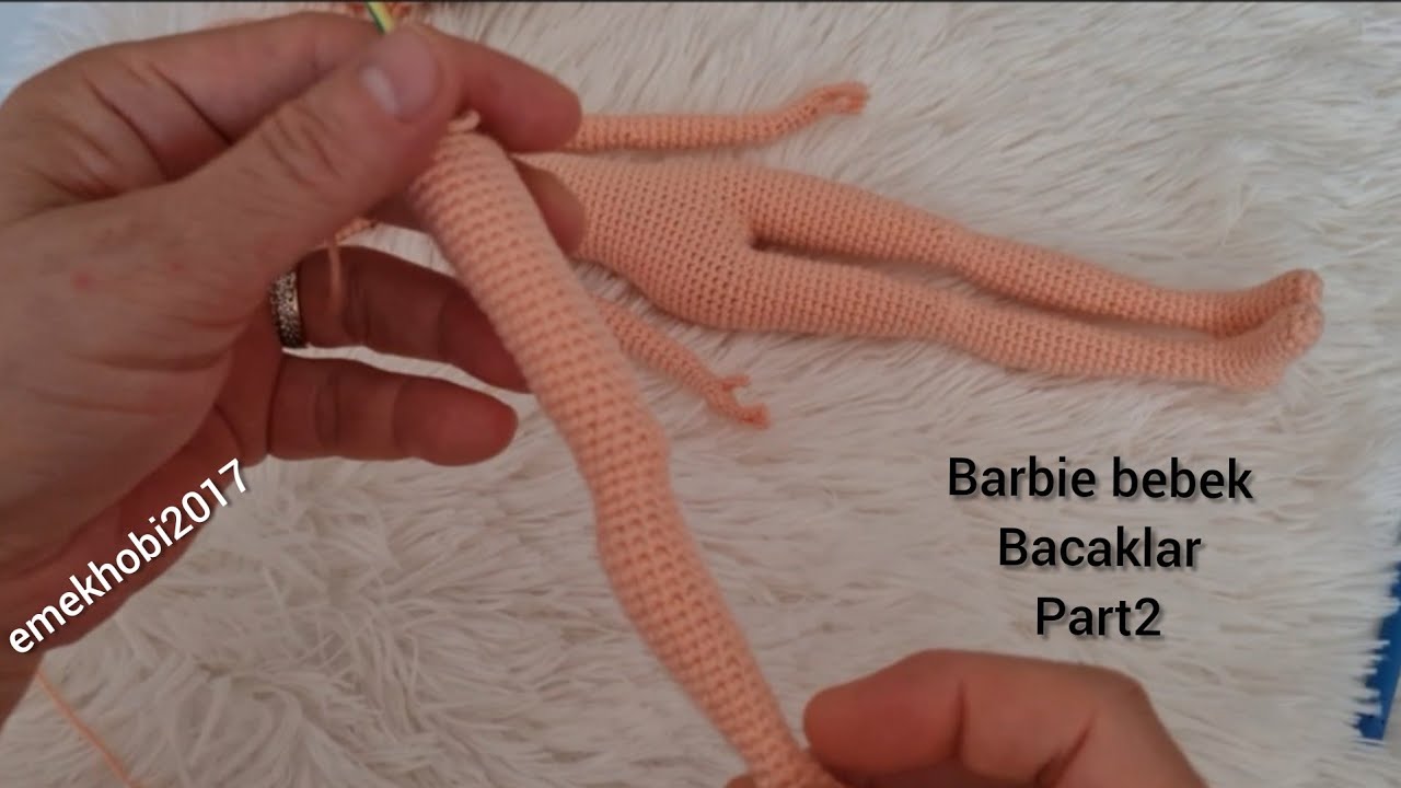 Part :2 Düz Sıkiğne ile Örülen Barbie Bebeklerde  Ayak ve Bacak Yapımı ((ENG SUBTİTLES ON)