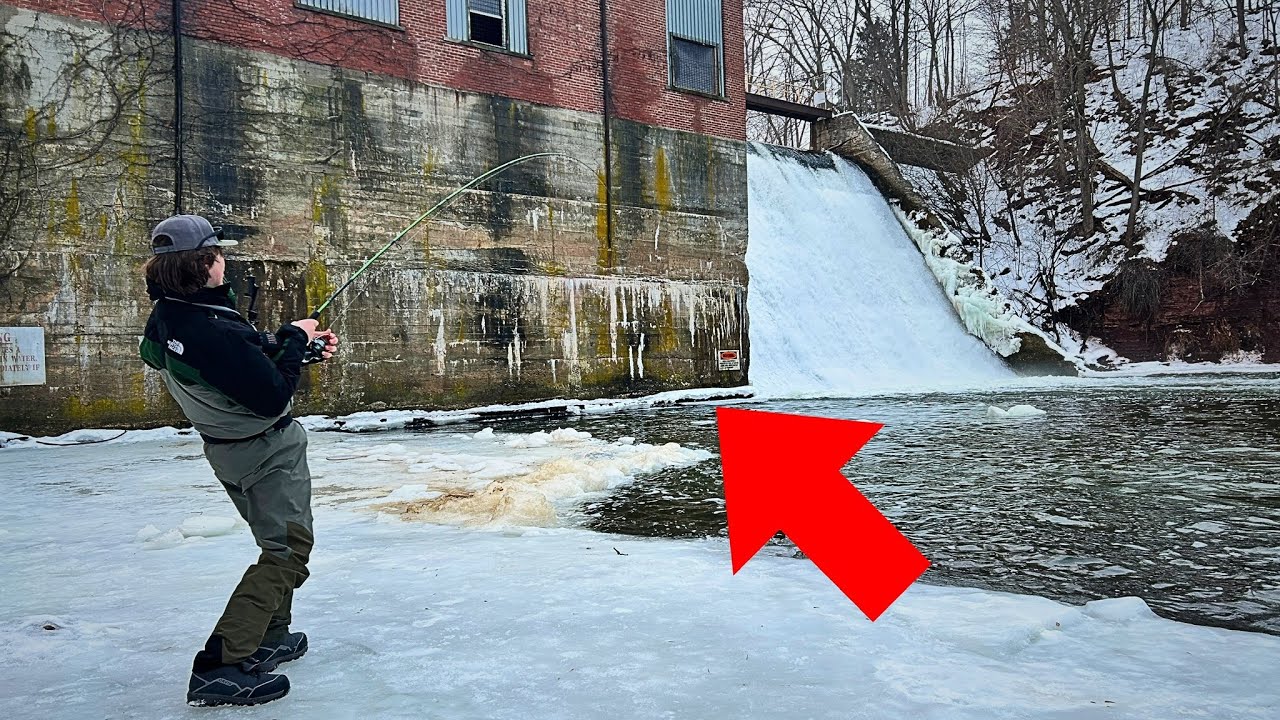 Winter fishing a TOXIC dam