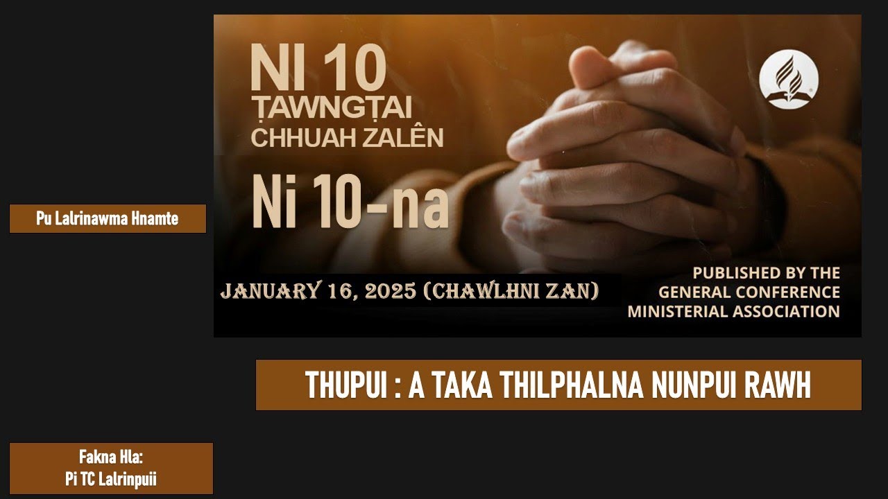 Ni 10 Tawngtai Program | Ni 10-na | Vespers Service (Mizo) January 16, 2026