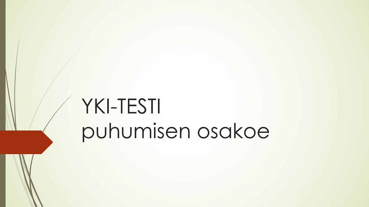 YKI-testi, puhumisen osakoe