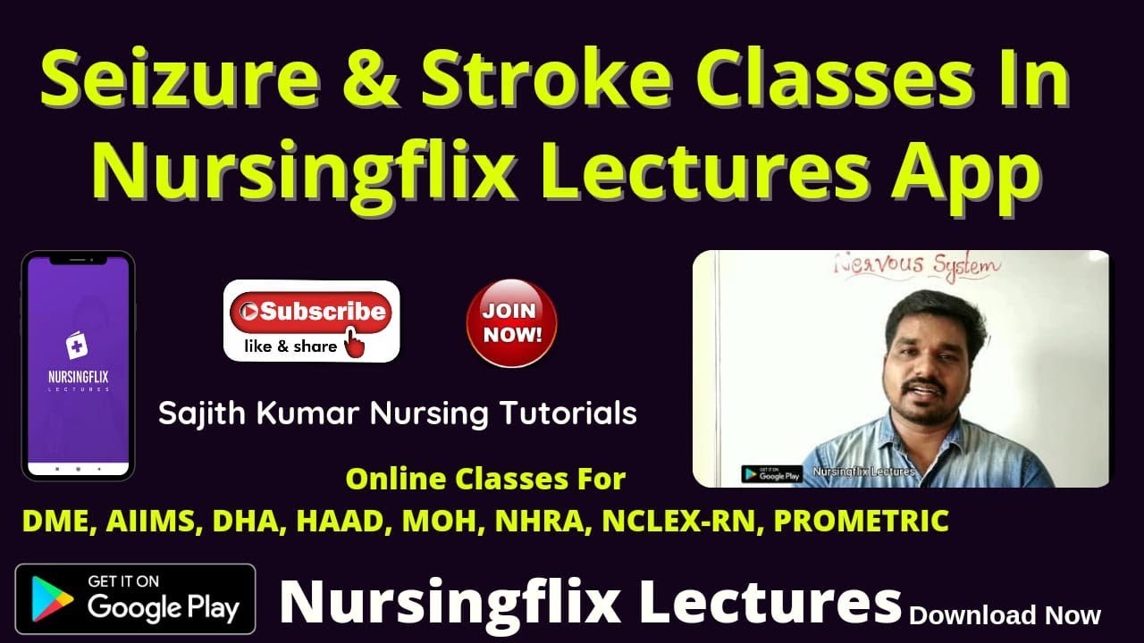 Glimpses of Nervous System(Stroke & Seizure) classes in Nursingflix Lectures App