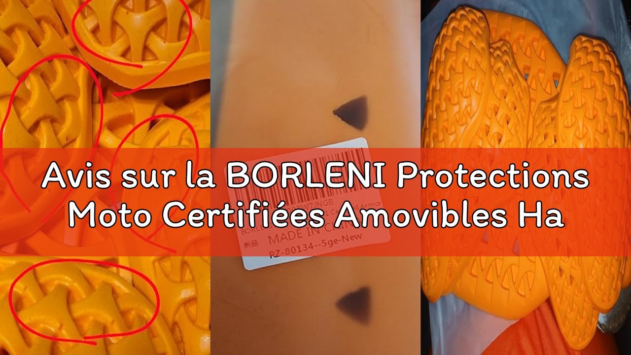 Avis sur la BORLENI Protections Moto Certifiées Amovibles Haute Sécurité Unisexe Adulte, (5 Paquet)