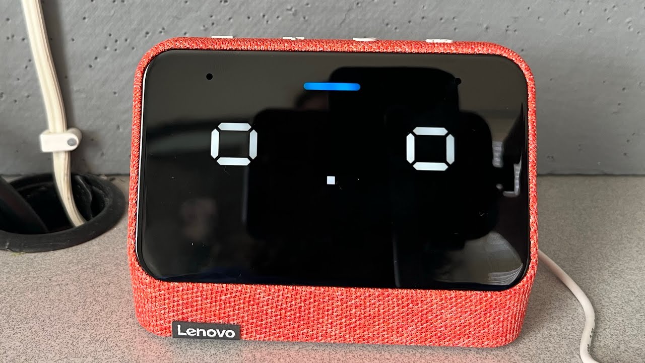 Unboxing/Setup of the Red Lenovo CD-4N342Y Smart Clock with Amazon Alexa