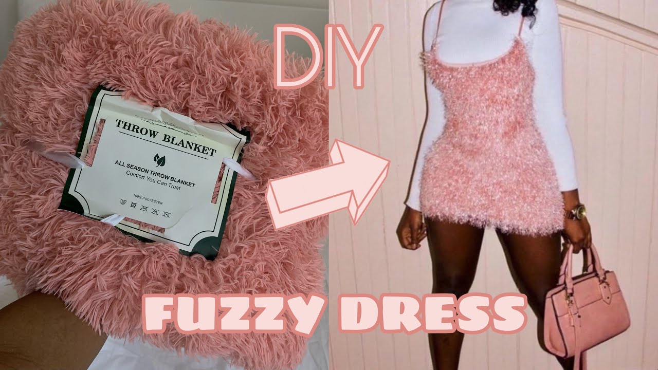 DIY transforming blanket to fuzzy dress | easy beginner friendly DIY