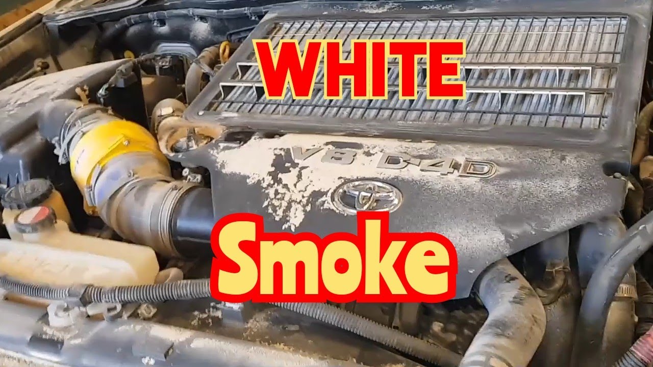 land cruiser 200 diesel white  smoke