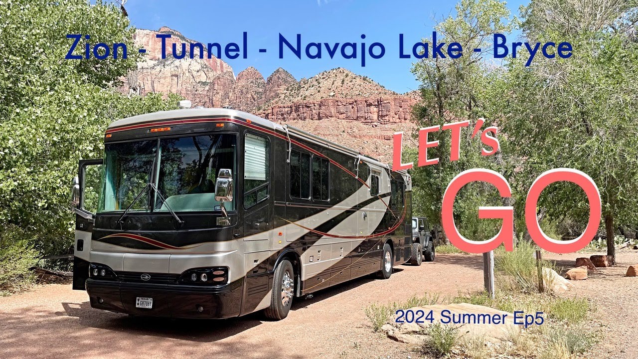BIG COACH RIDE-ALONG Zion NP thru The Tunnel to Navajo Lake & Bryce Canyon NP - 2024 Summer Ep5