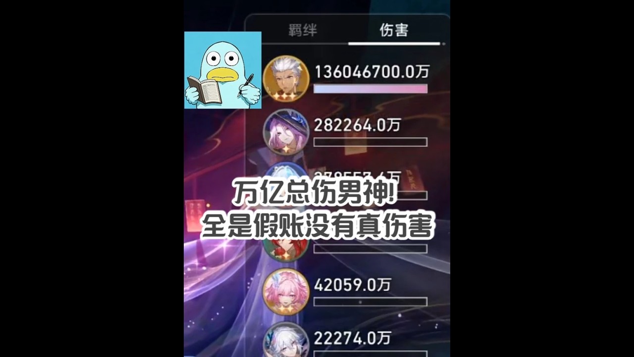 万亿总伤男神！做假账的王来了！ 全是假账有感觉吗？ #崩坏星穹铁道 #满月是神不在的时间#游戏内容风向标 #游戏限定放映计划