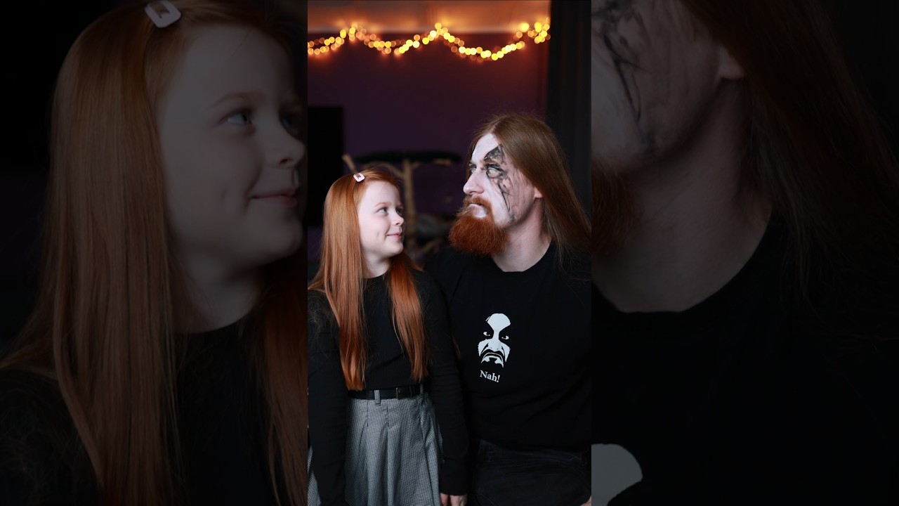 When your 6-year-old insists on doing your corpsepaint.. 😅🔥 #corpsepaint #blackmetal #tutorial