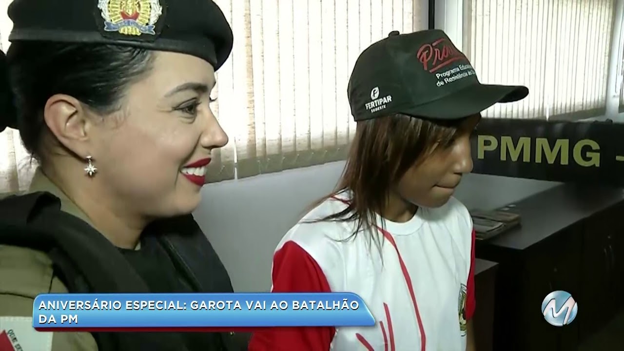 Adolescente é convidada a passar o aniversário no batalhão da Polícia Militar