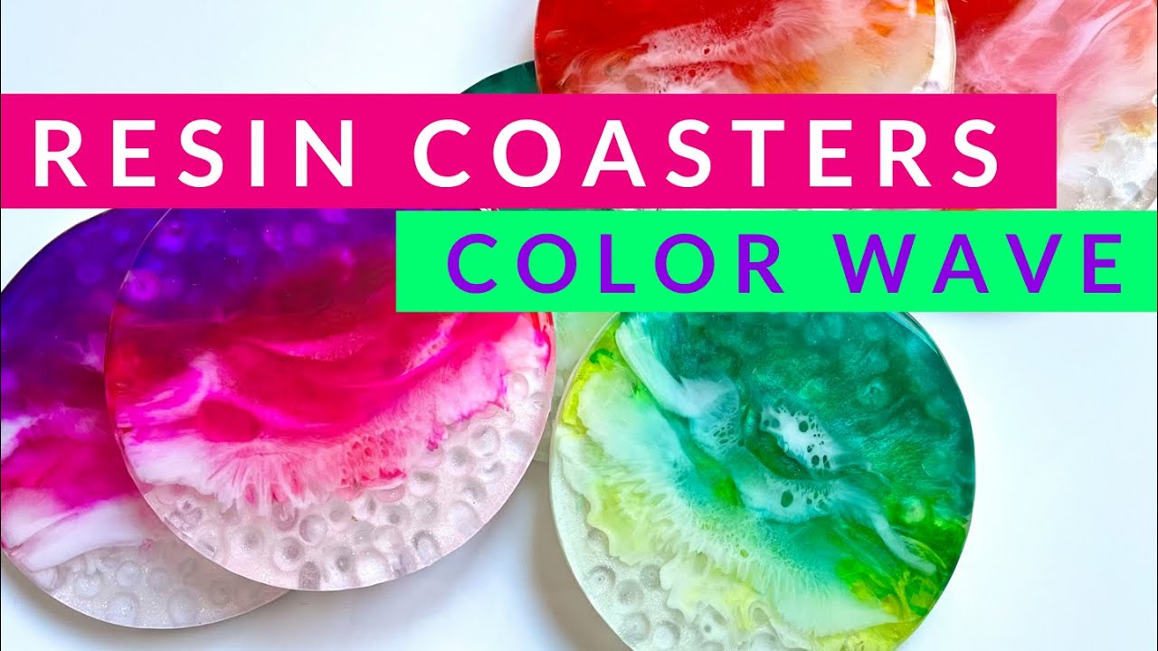 Color wave: Resin coasters using alcohol ink, mica powders, beachy waves and a touch of sparkle!