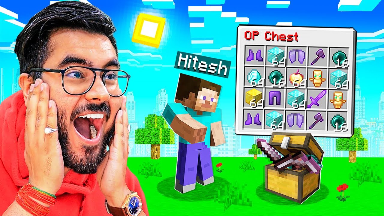 MINECRAFT | OP Chest OP Loot 🔥🔥 [Funny/Hindi] | Hitesh KS