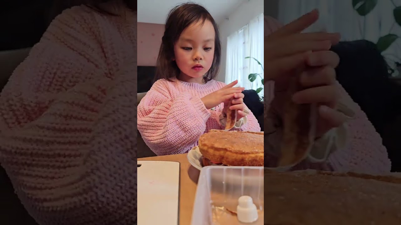 バレンタインにお父さんのためにチョコケーキを作りました。喜んでくれるといいなあ～🎵