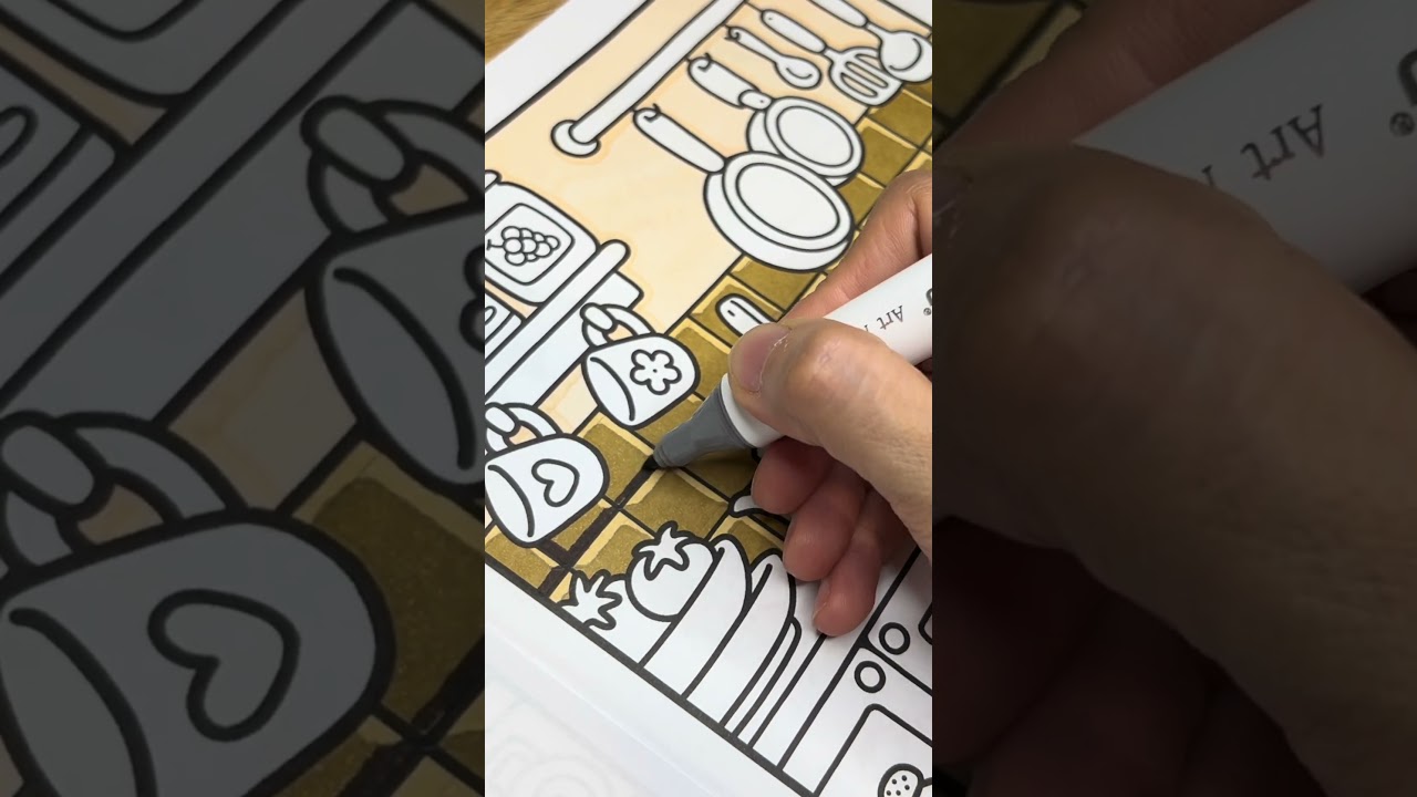 3D Tiles Effect with alcohol markers#glowpic #alcoholmarkers #coloringbook #art #relaxing