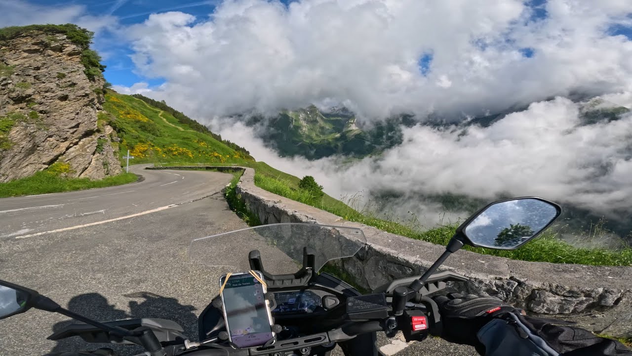 Riding up to Table d'Orientation Aubisque Into the clouds | Amsterdam to Portugal EP016 |