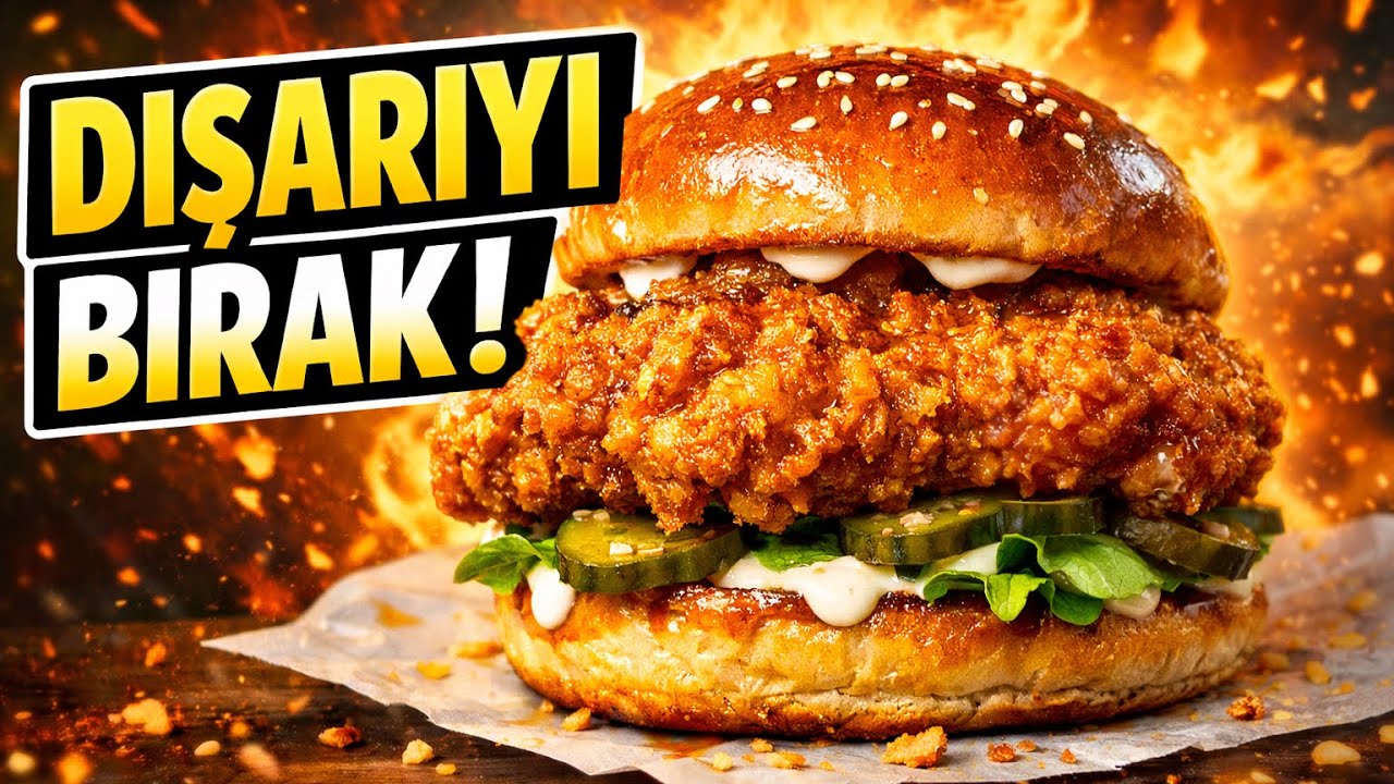 🍔 Evde Popeyes Tavuk Burger Nasıl Yapılır? 😱 Çıtır Dışı, Sulu İçiyle Şaşıracaksın!