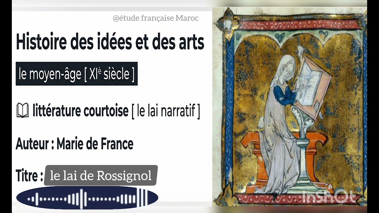Histoire des idées et des arts S1: le moyen-âge : Le lai de Rossignol Marie de France 