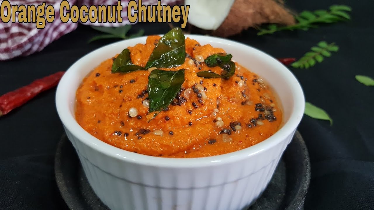 Orange Chutney for Idli/Dosa  | Orange Coconut Chutney | How to make Coconut (Orange) Chutney