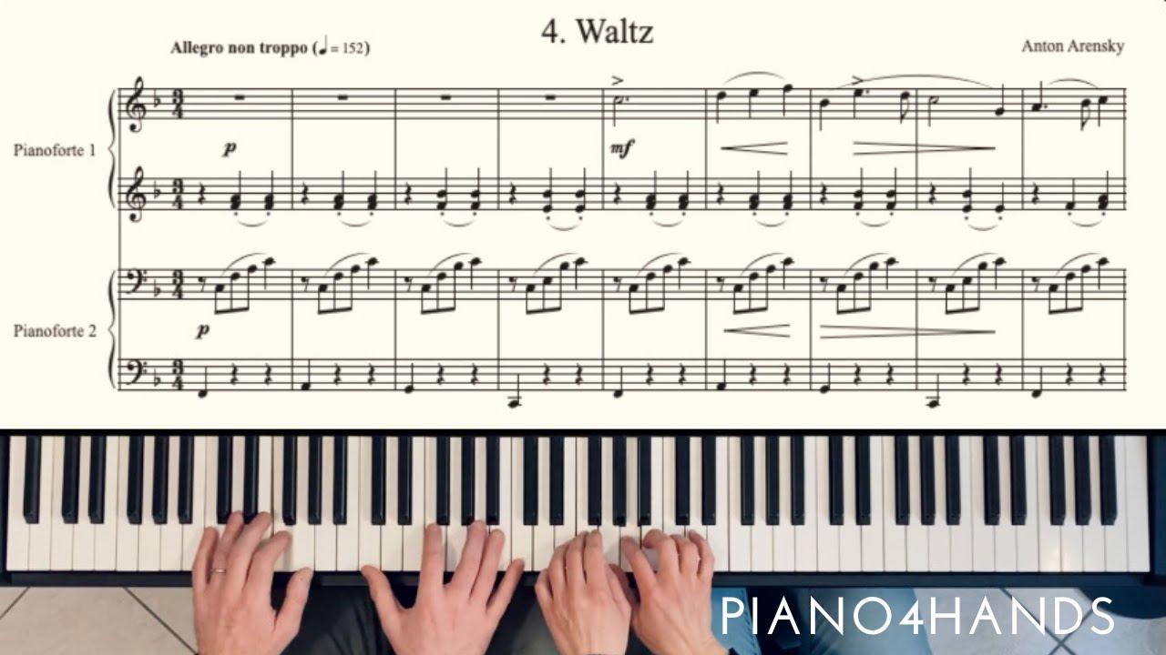 A. Arensky - Waltz - 6 Children's Pieces op. 34 n. 4 for Piano 4 Hands