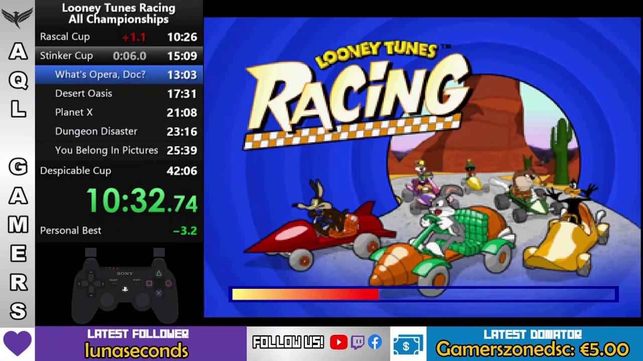 [Speedrun] Looney Tunes Racing - All Championships - 42:01 (Ps1 WR)