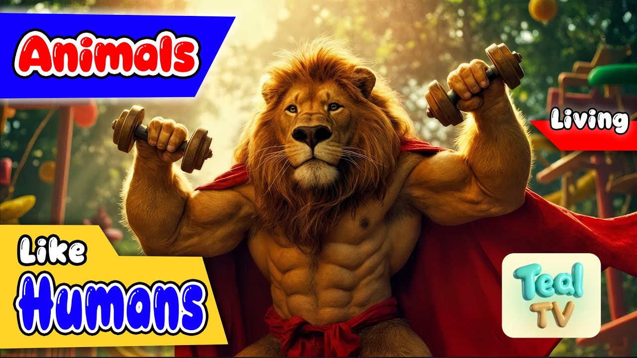 Animals Living Like Us! 🦒🦁🏡 Fun Sing & Learn for Kids ! 🎵