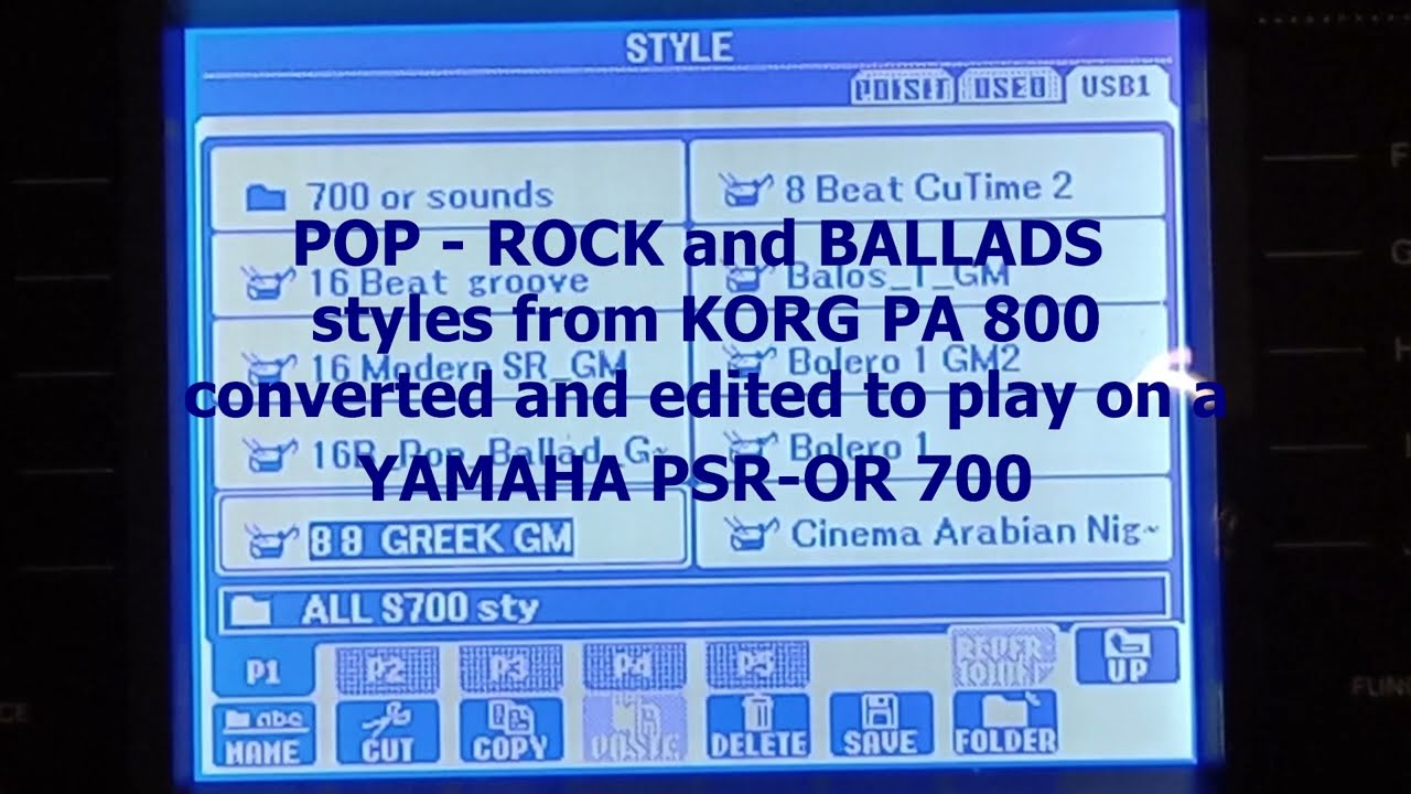 YAMAHA PSR- OR 700 ( Pop-Rock and Ballads STYLES ) GM