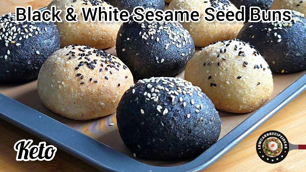 Keto Black & White Sesame Seed Buns | Incredibly light, soft & fluffy | Quick & easy to make