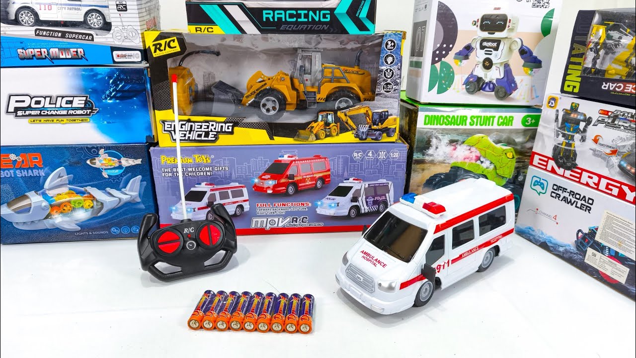 UNBOXING NEW RC CARS Formula, Rc Emergency Vehicles (Police & Ambulance) and Dinosaur Car!