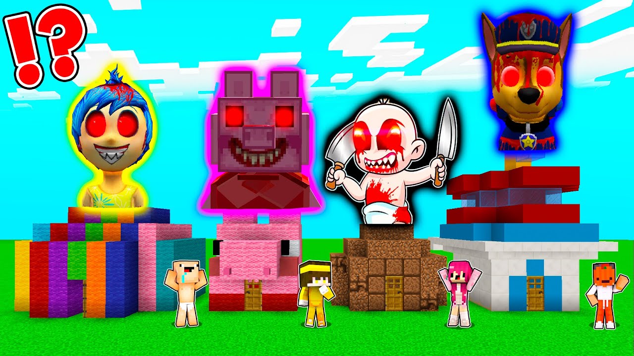 NO ELIJAS LA CASA EQUIVOCADA O MUERES EN MINECRAFT 😱 INTENSAMENTE, PEPPA PIG, BEBE NOOB Y PAW PATROL
