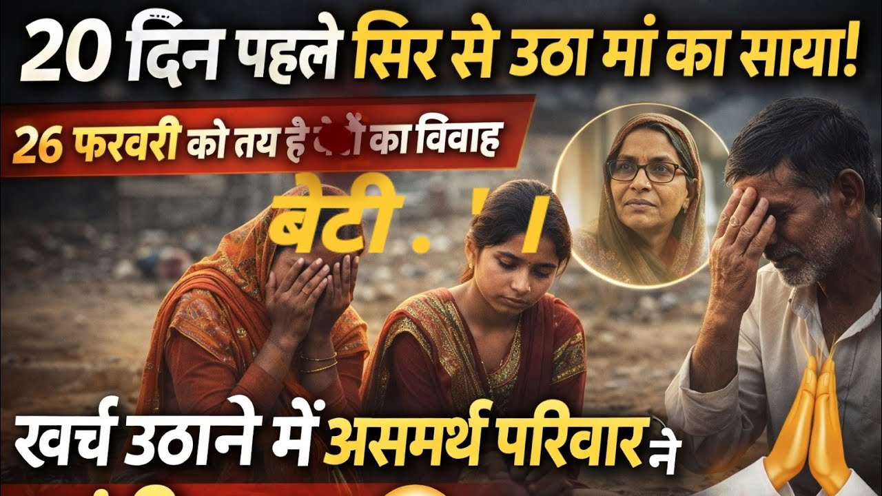 20 दिन पहले सिर से उठा मां का साया, 26 फरवरी को तय है बेटी का विवाह, खर्च उठाने में असमर्थ परिवार ,