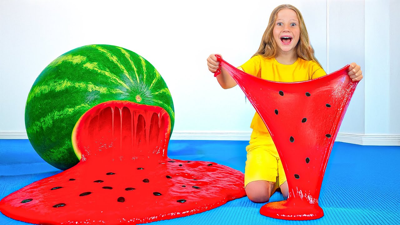 Nastya and friends make a Giant Slime at Home