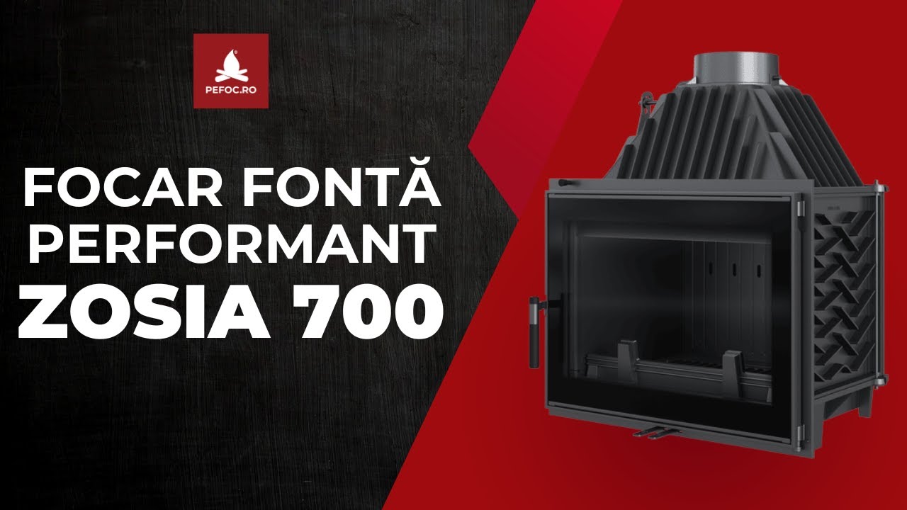 Focar semineu pe lemne performant din fonta 200kg 🔥 Zosia 700