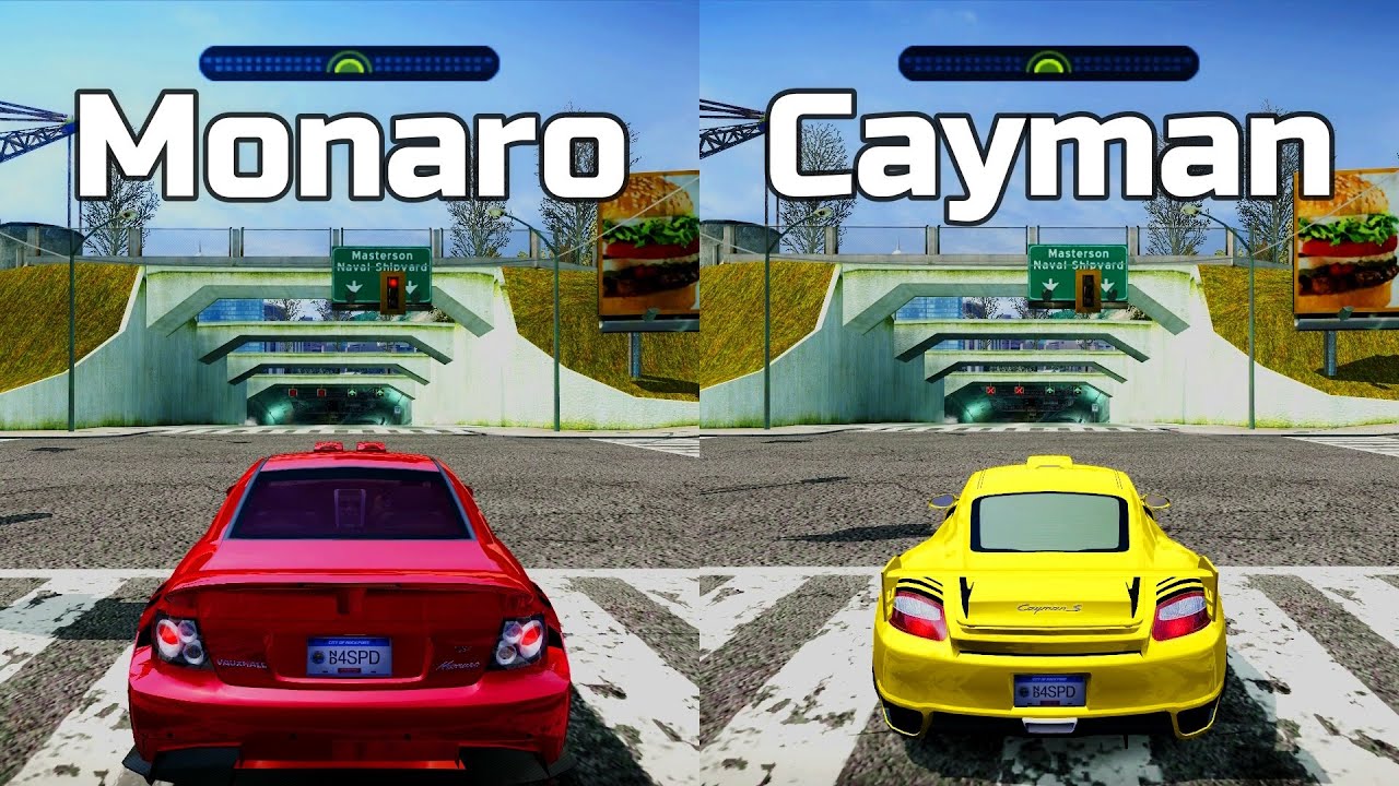 NFS Most Wanted: Vauxhall Monaro VXR vs Porsche Cayman S - Drag Race