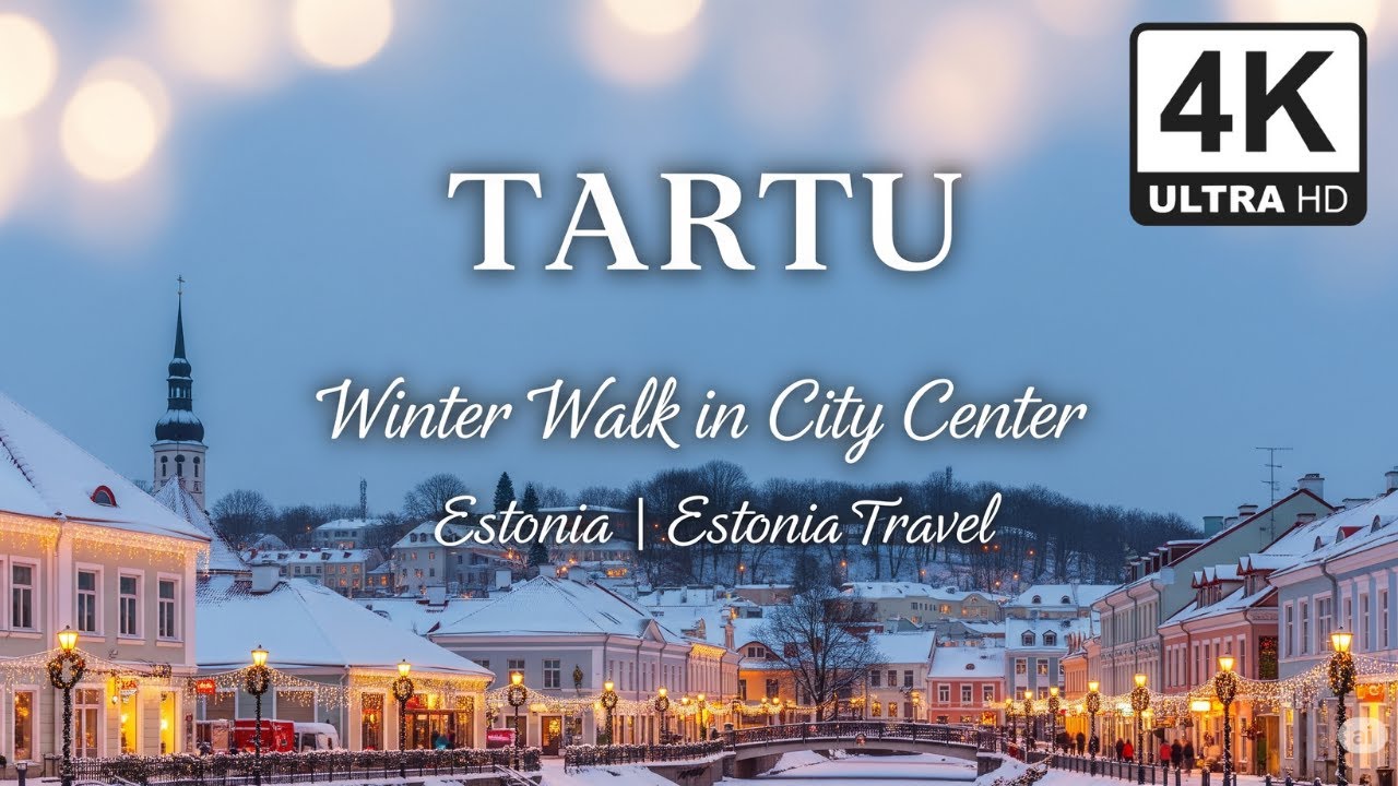 TARTU Winter Walk in City Center Estonia | Estonia Travel | 4K UHD
