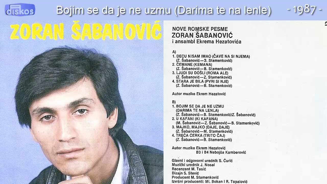 Zoran Sabanovic - Bojim se da je ne uzmu (Darima te na lenle) - (Audio 1987)
