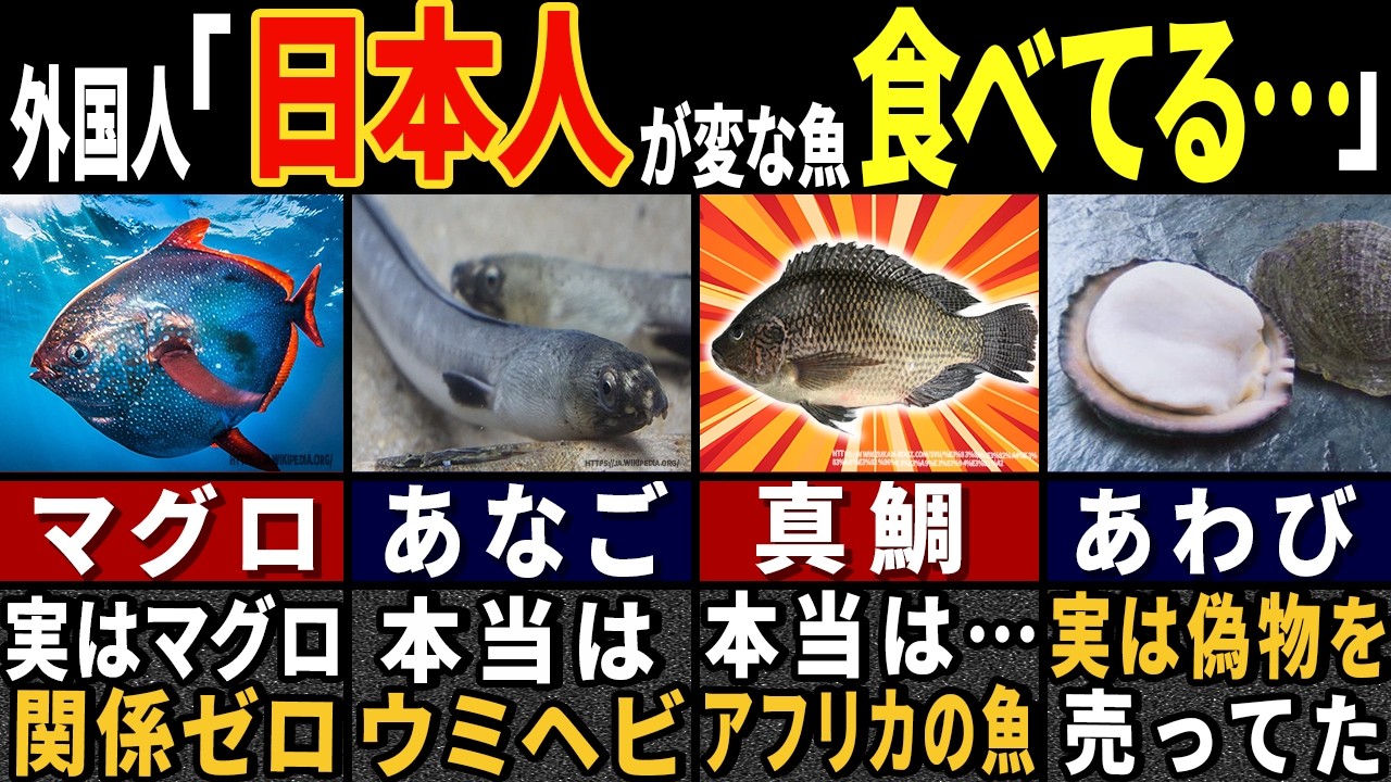 寿司屋「実は…全部ニセモノなんだよね」訪日外国人も驚愕した日本の魚の正体５選【ゆっくり解説】【海外の反応】