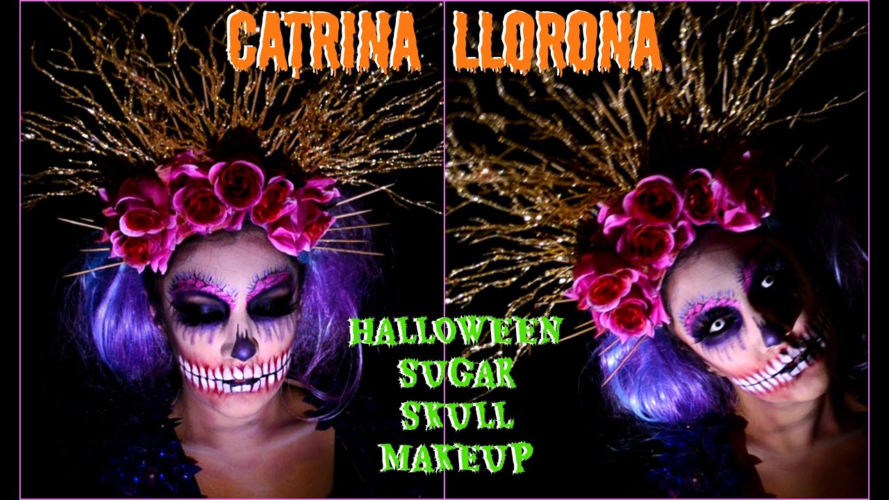 Catrina LLORONA maquillaje/ HALLOWEN Sugar Skull makeup| auroramakeup