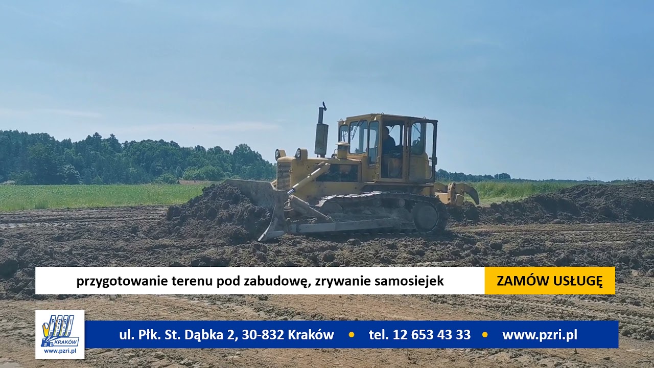 PRACA SPYCHARKĄ TD-15C odhumusowanie i równanie terenu